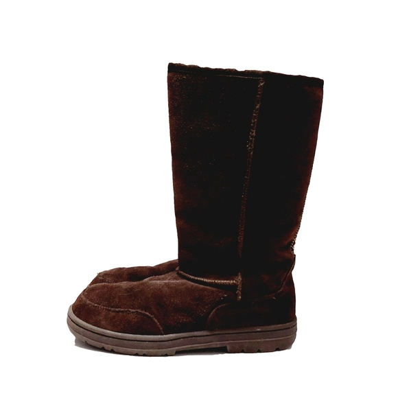 UGGS Womens Ultimate Tall Braided Twin Face Suede Sherpa Lining Boots Size 9 - Picture 2 of 8